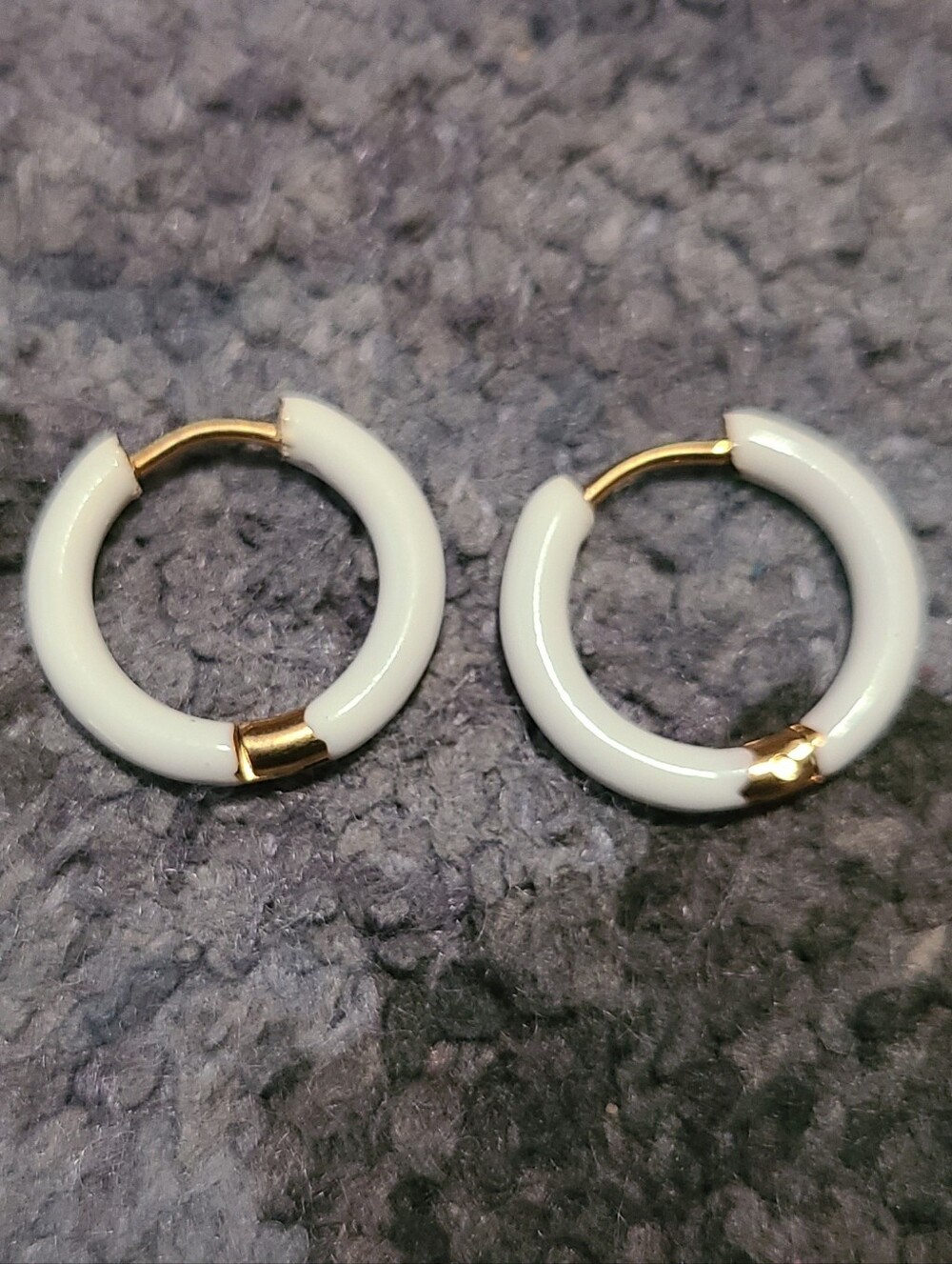 Small White Enamel Huggies